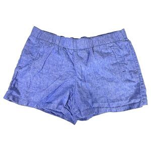 Lilly Pulitzer 100% Linen Blue Flowy Pull On Shorts Size XL